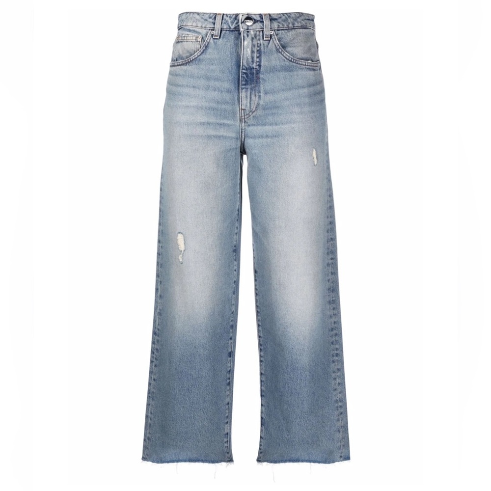 NWOT TOTEME Flare fit denim distressed light blue